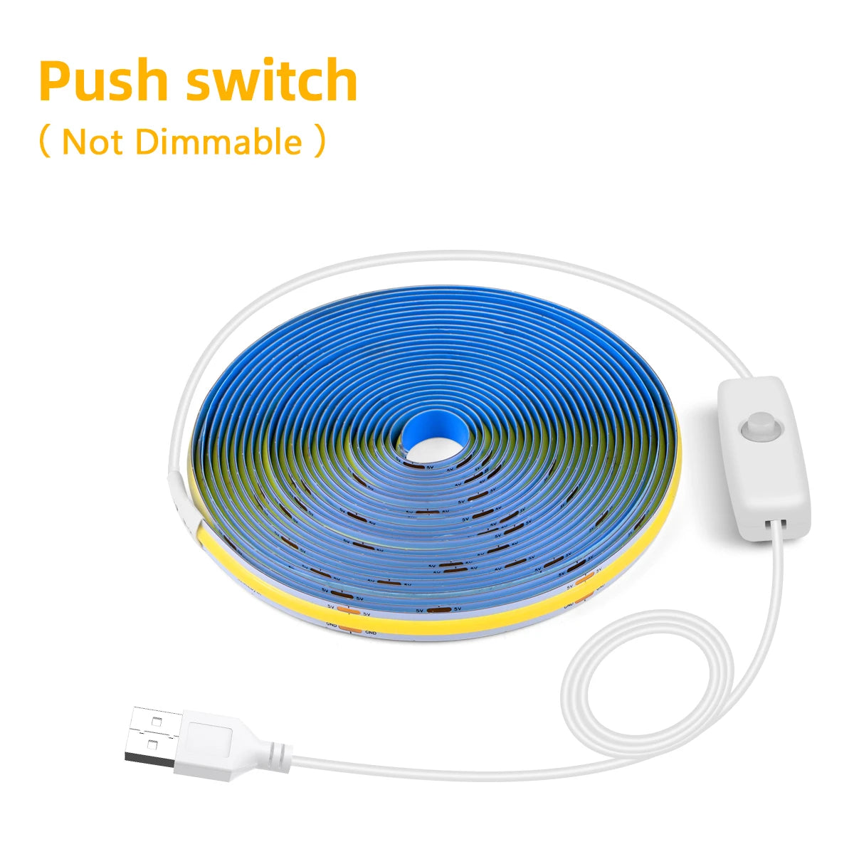USB 5V LED Strip Light With Dimmable Touch Switch/ Hand Motion Sensor Switch/ Push Button Switch For Home Kitchen Cabinet