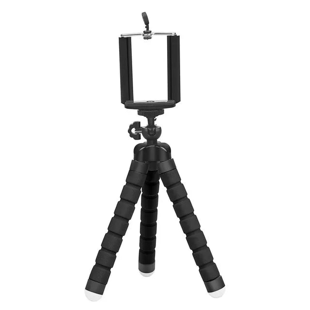 Flexible Cell Phone Tripod Mini Cell Phone Tripod with Cell Phone Holder Regular 1/4-20 Screw 360° Swivel Flexible Travel Tripod