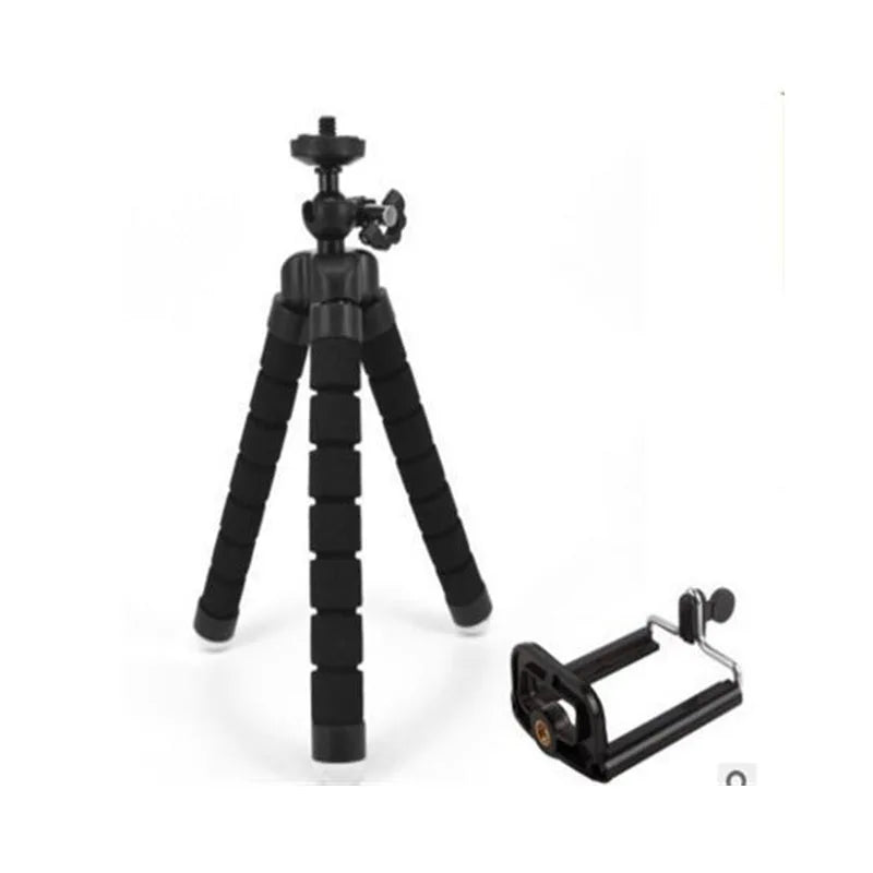 Flexible Cell Phone Tripod Mini Cell Phone Tripod with Cell Phone Holder Regular 1/4-20 Screw 360° Swivel Flexible Travel Tripod