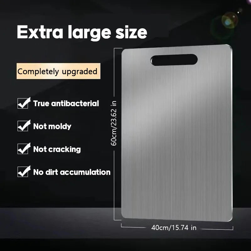 WXCOO 1PCS Stainless Steel Chopping Boards Kitchen Thickened Boards Non Stick Double Sided Fruit Meat Chopping Cutting Boards