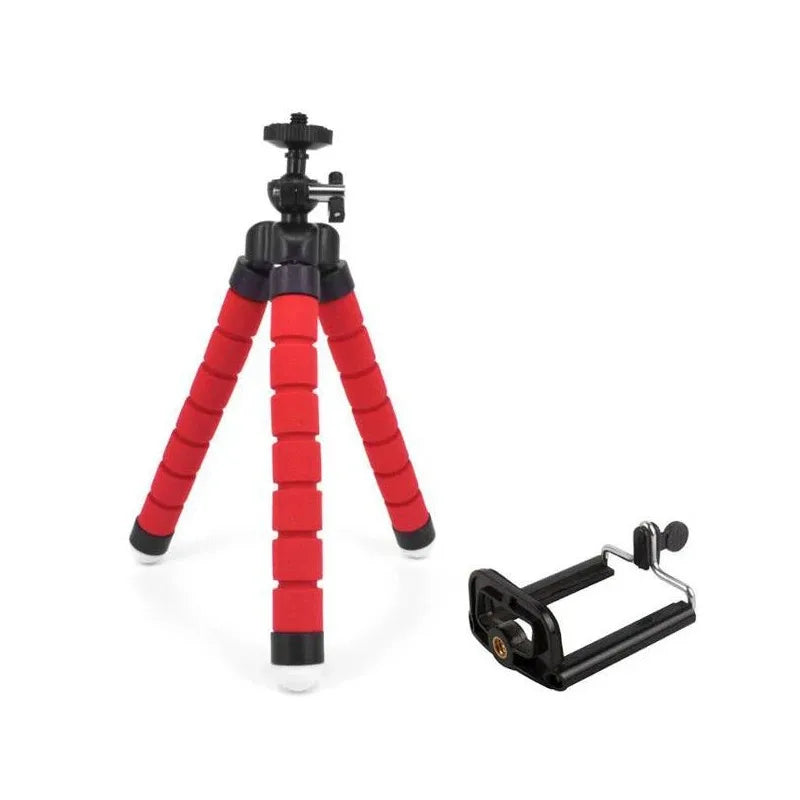 Flexible Cell Phone Tripod Mini Cell Phone Tripod with Cell Phone Holder Regular 1/4-20 Screw 360° Swivel Flexible Travel Tripod