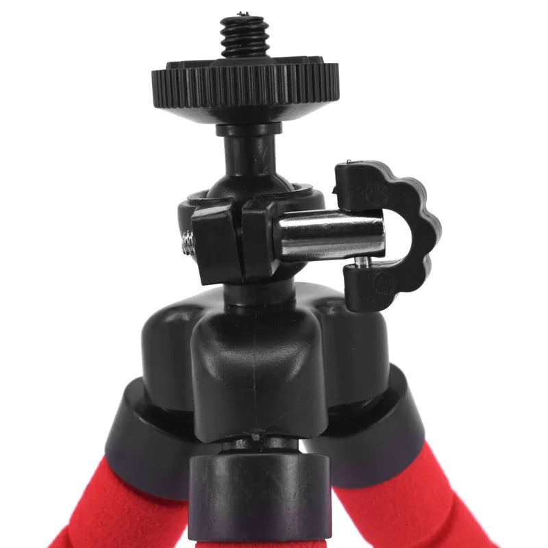 Flexible Cell Phone Tripod Mini Cell Phone Tripod with Cell Phone Holder Regular 1/4-20 Screw 360° Swivel Flexible Travel Tripod