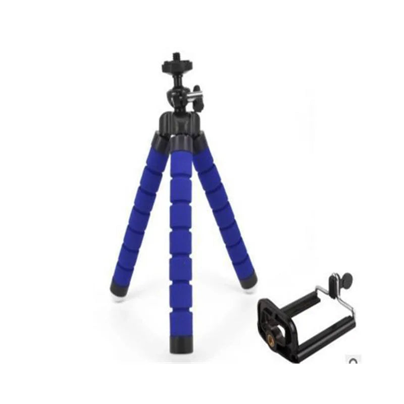 Flexible Cell Phone Tripod Mini Cell Phone Tripod with Cell Phone Holder Regular 1/4-20 Screw 360° Swivel Flexible Travel Tripod