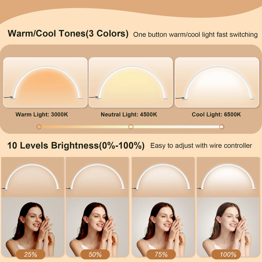 Half round nail lamp desktop filling lamp LED beauty lamp beauty and hair professional lighting embroidered lamp